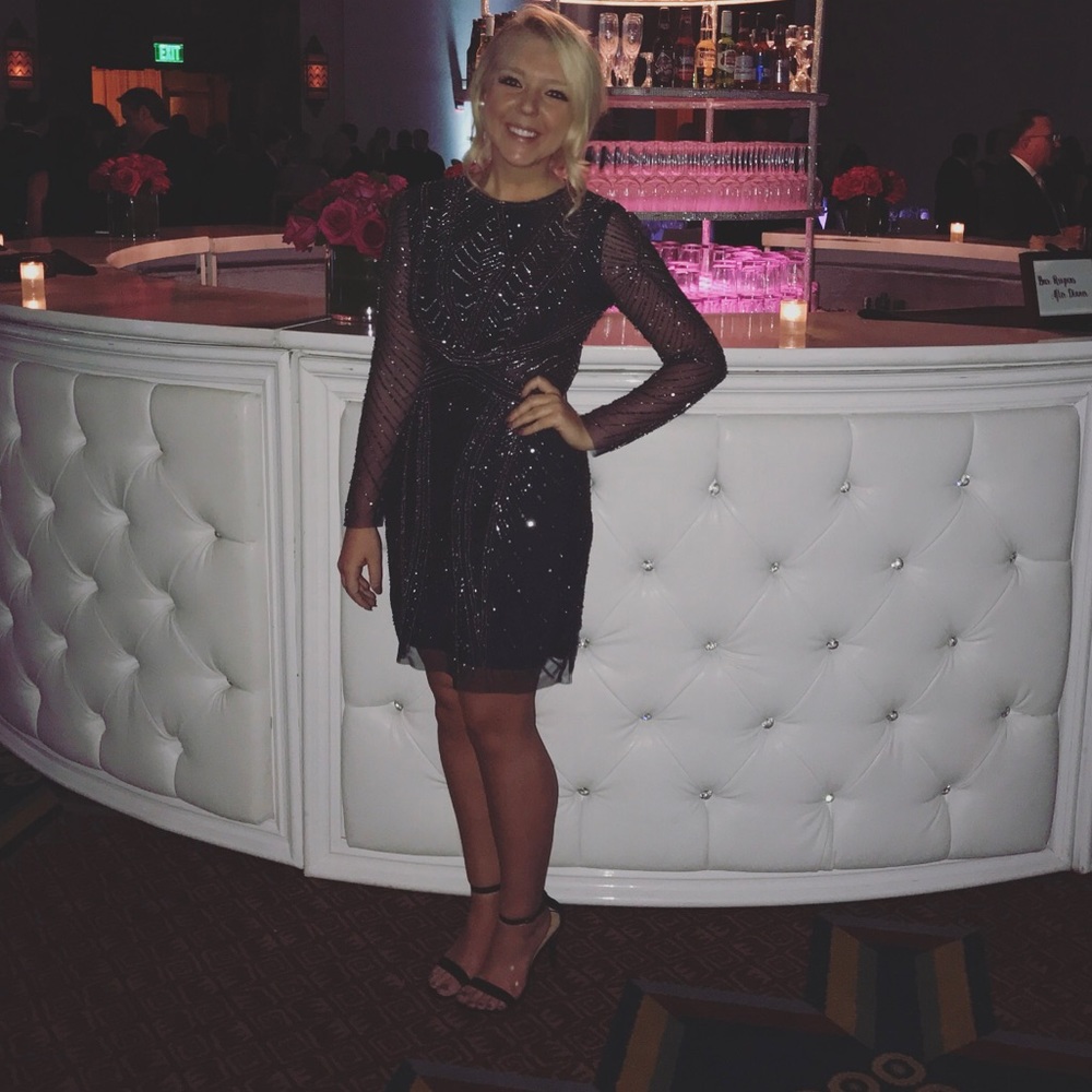 Hand Beaded Long Sleeve Dress